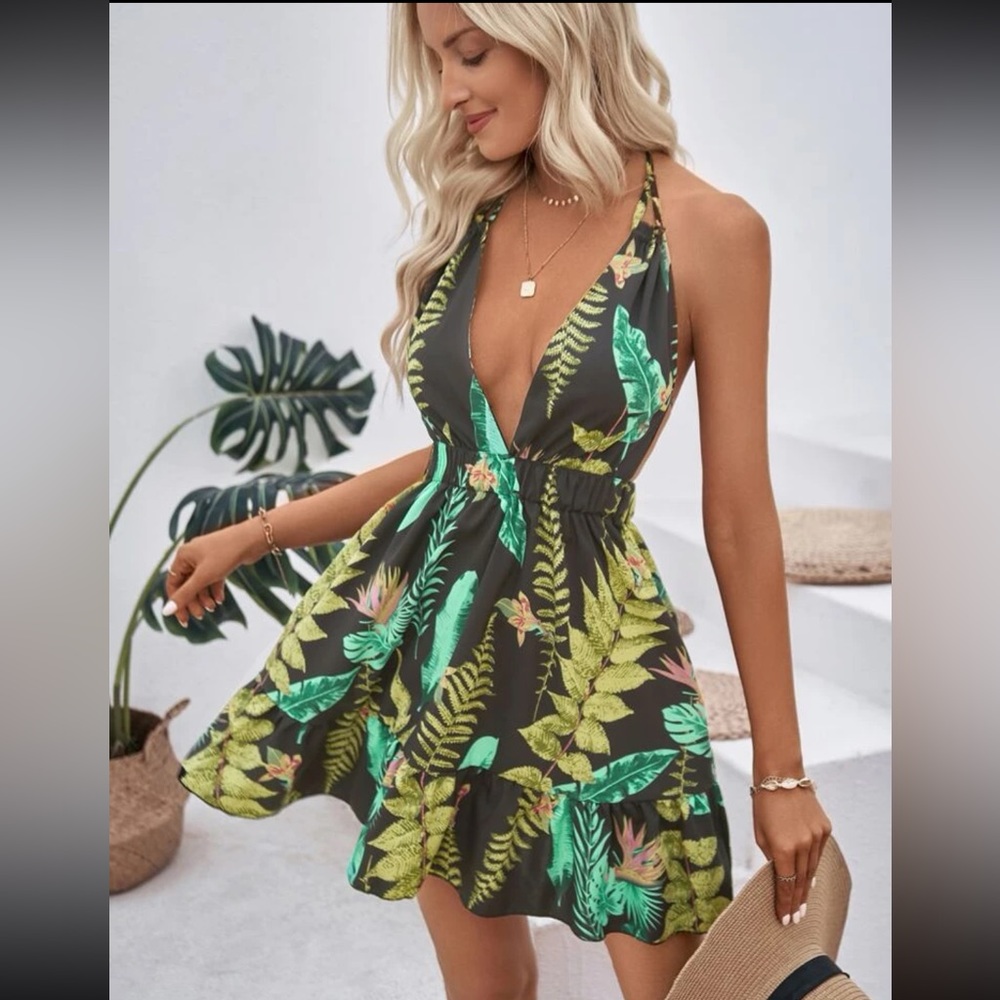 Tropical Print Dress